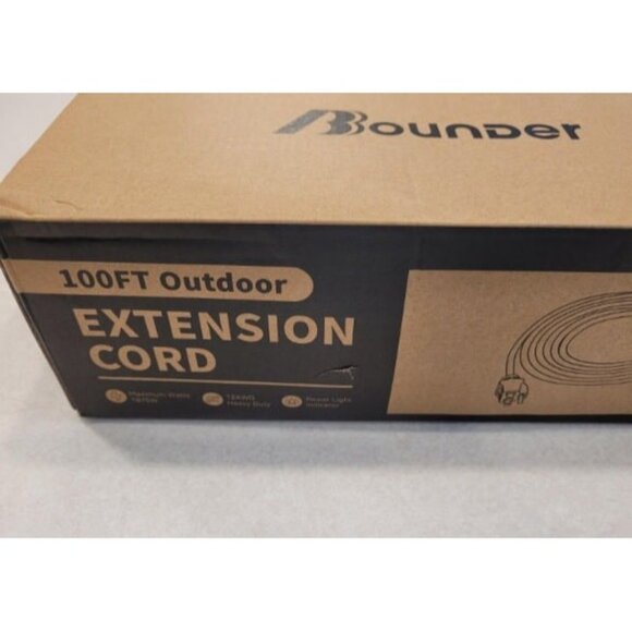 New Outdoor Extension Cord 100 FT Waterproof, 12/3 SJTW Heavy Duty - Picture 3 of 3